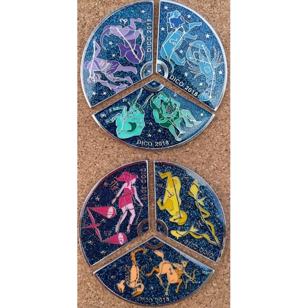 DI Colorado Zodiac Enamel Pin Set Blue Excellent 2018 Glitter Astrology 6pc